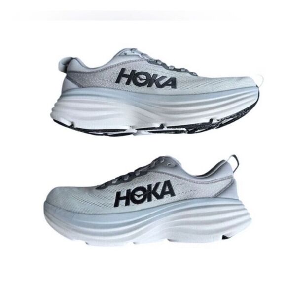 Hoka One One Bondi 8 Men's Running Shoes Gray Size 10D Athletic Sneakers - Picture 5 of 10